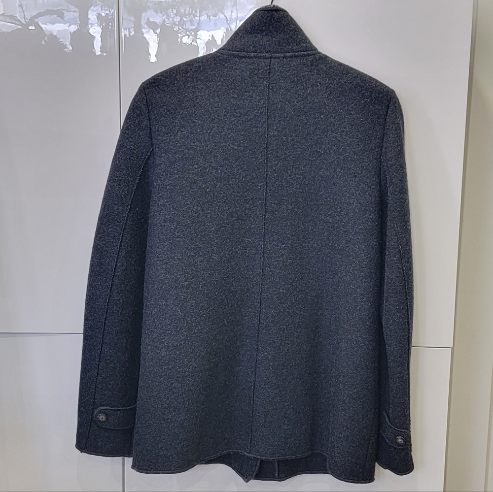 Geiger Austria Grey Boiled Wool Jacket Mock Neck Button Coat Women’s EU 40 US M - Picture 5 of 17